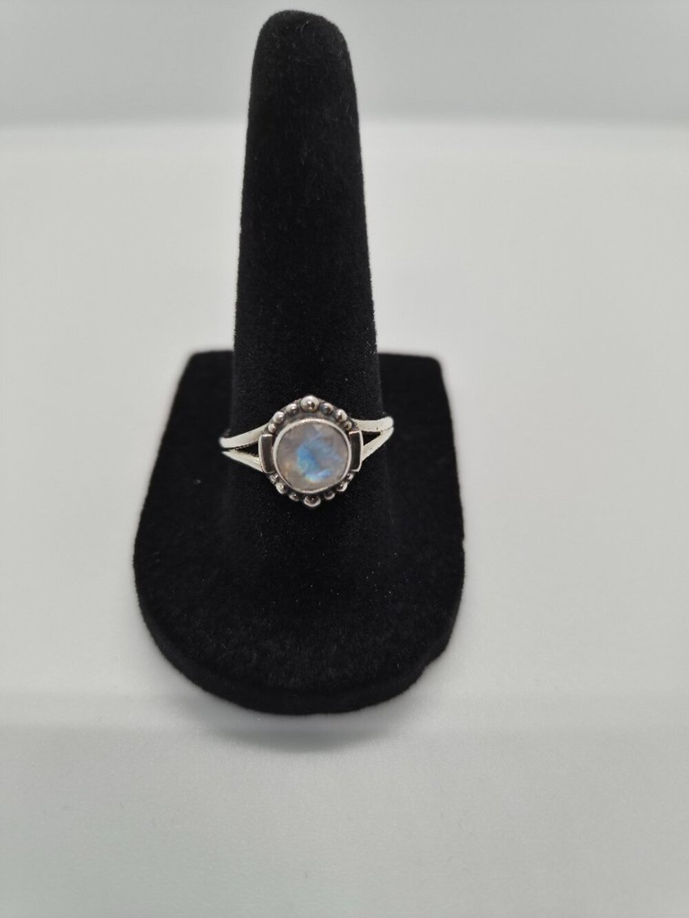 Sterling Silver 925 Moonstone Ring Size 8 Boho